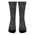 Black And White Mystic Wicca Print Crew Socks