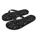 Black And White Mystic Wicca Print Flip Flops