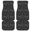 Black And White Mystic Wicca Print Front and Back Car Floor Mats