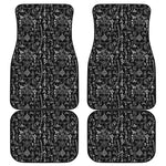 Black And White Mystic Wicca Print Front and Back Car Floor Mats