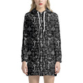 Black And White Mystic Wicca Print Pullover Hoodie Dress