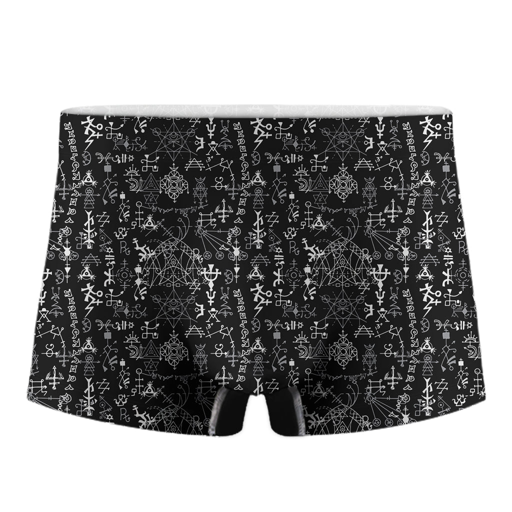 Black And White Mystic Wicca Print Men's Boxer Briefs