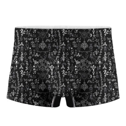Black And White Mystic Wicca Print Men's Boxer Briefs