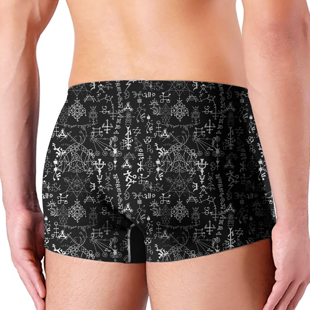 Black And White Mystic Wicca Print Men's Boxer Briefs