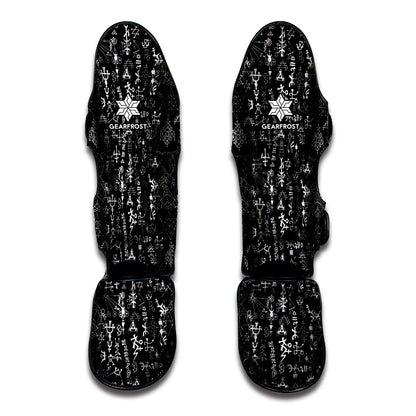 Black And White Mystic Wicca Print Muay Thai Shin Guard