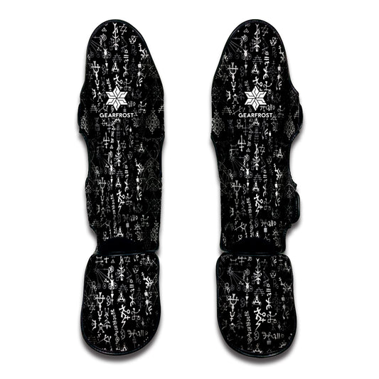 Black And White Mystic Wicca Print Muay Thai Shin Guard