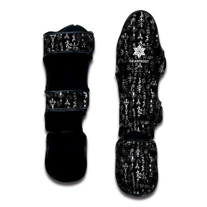 Black And White Mystic Wicca Print Muay Thai Shin Guard
