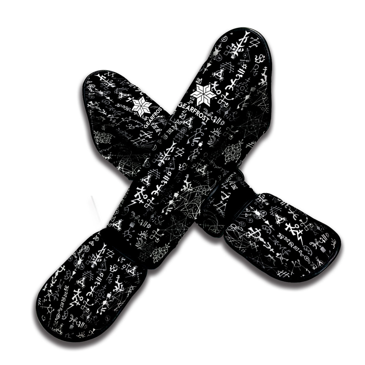Black And White Mystic Wicca Print Muay Thai Shin Guard