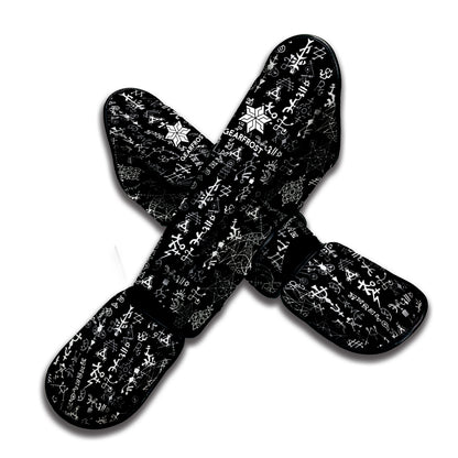 Black And White Mystic Wicca Print Muay Thai Shin Guard