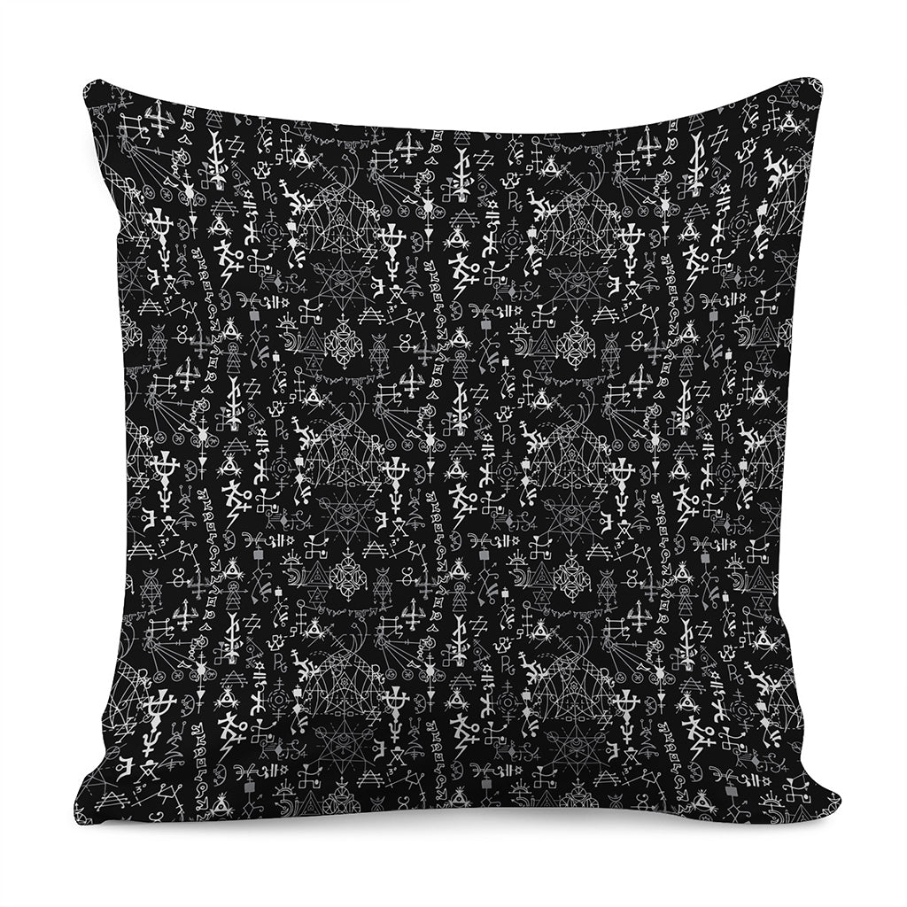 Black And White Mystic Wicca Print Pillow Cover