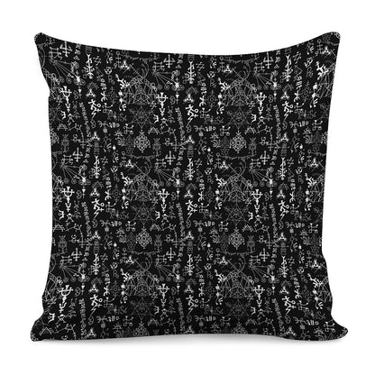 Black And White Mystic Wicca Print Pillow Cover