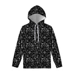 Black And White Mystic Wicca Print Pullover Hoodie