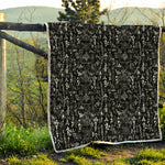 Black And White Mystic Wicca Print Quilt