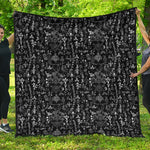 Black And White Mystic Wicca Print Quilt