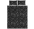 Black And White Mystic Wicca Print Quilt Bed Set