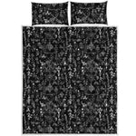 Black And White Mystic Wicca Print Quilt Bed Set