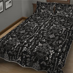 Black And White Mystic Wicca Print Quilt Bed Set