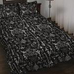 Black And White Mystic Wicca Print Quilt Bed Set