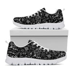 Black And White Mystic Wicca Print White Sneakers