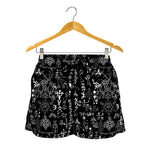 Black And White Mystic Wicca Print Women's Shorts