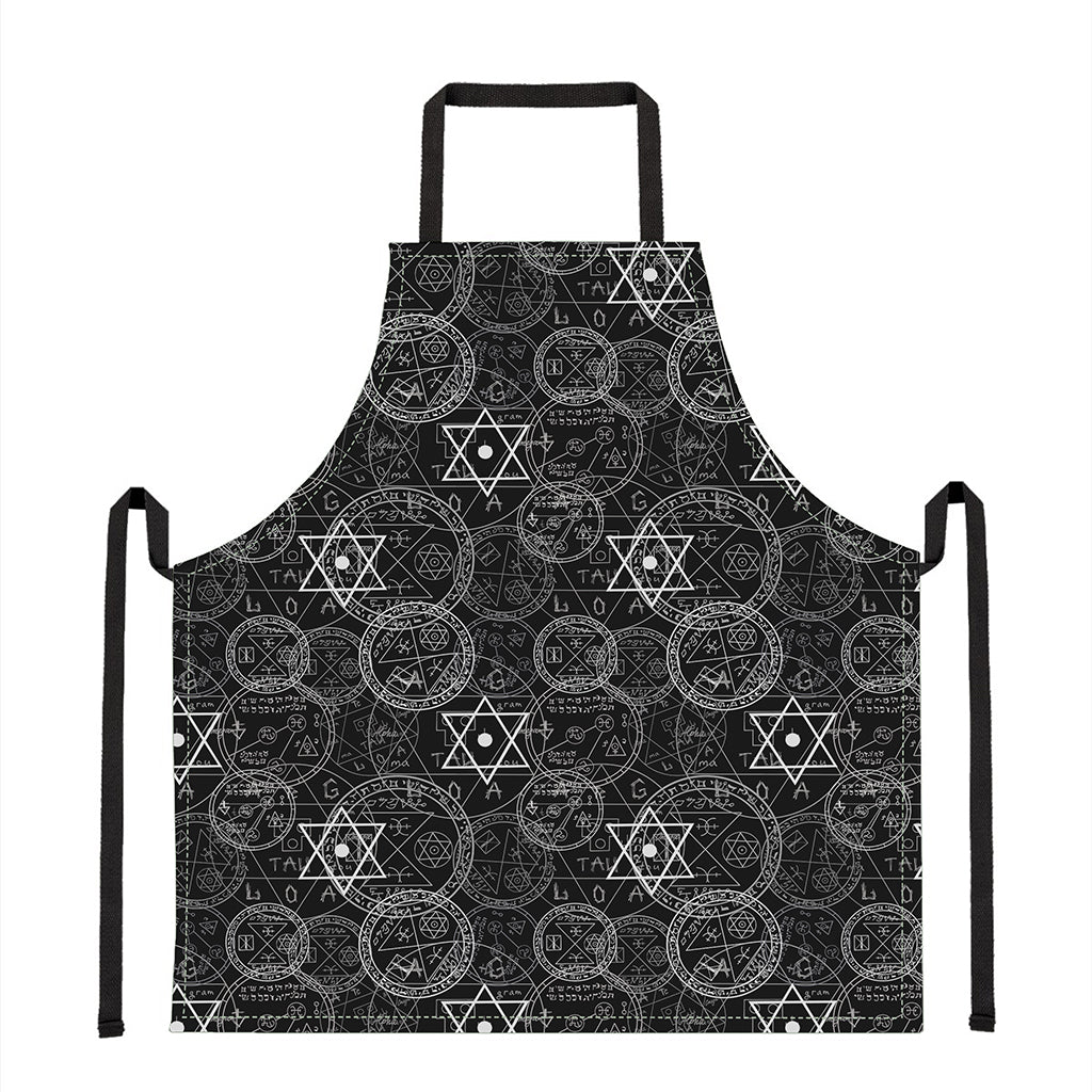 Black And White Mystic Witch Print Apron