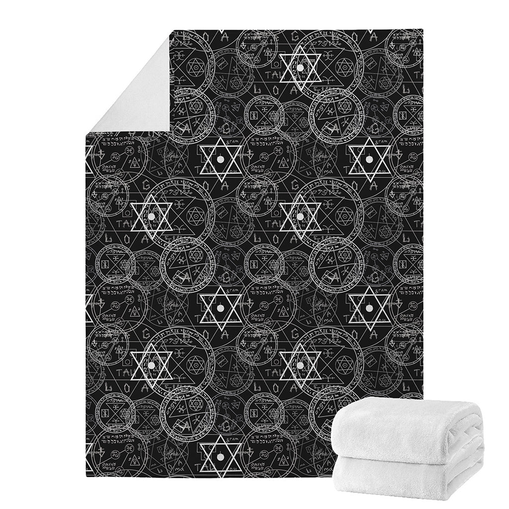 Black And White Mystic Witch Print Blanket