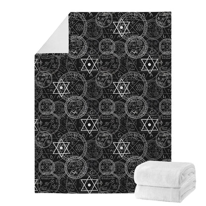 Black And White Mystic Witch Print Blanket