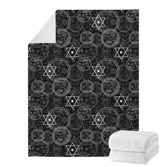 Black And White Mystic Witch Print Blanket