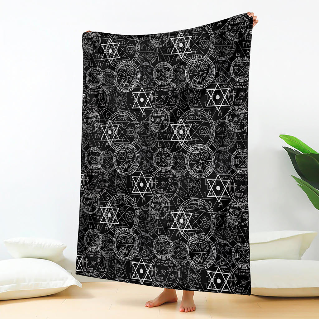 Black And White Mystic Witch Print Blanket