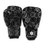 Black And White Mystic Witch Print Boxing Gloves