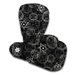 Black And White Mystic Witch Print Boxing Gloves