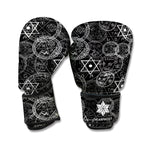 Black And White Mystic Witch Print Boxing Gloves