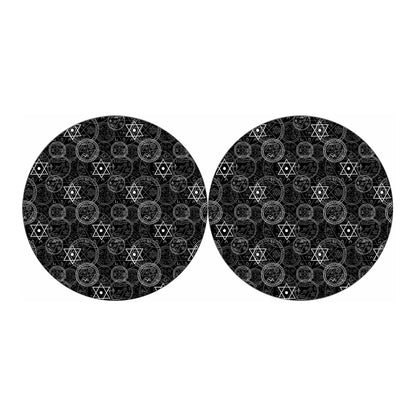 Black And White Mystic Witch Print Car Coasters