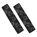 Black And White Mystic Witch Print Car Seat Belt Covers