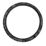 Black And White Mystic Witch Print Car Steering Wheel Cover
