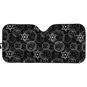 Black And White Mystic Witch Print Car Sun Shade