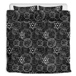 Black And White Mystic Witch Print Duvet Cover Bedding Set