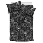 Black And White Mystic Witch Print Duvet Cover Bedding Set