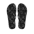 Black And White Mystic Witch Print Flip Flops