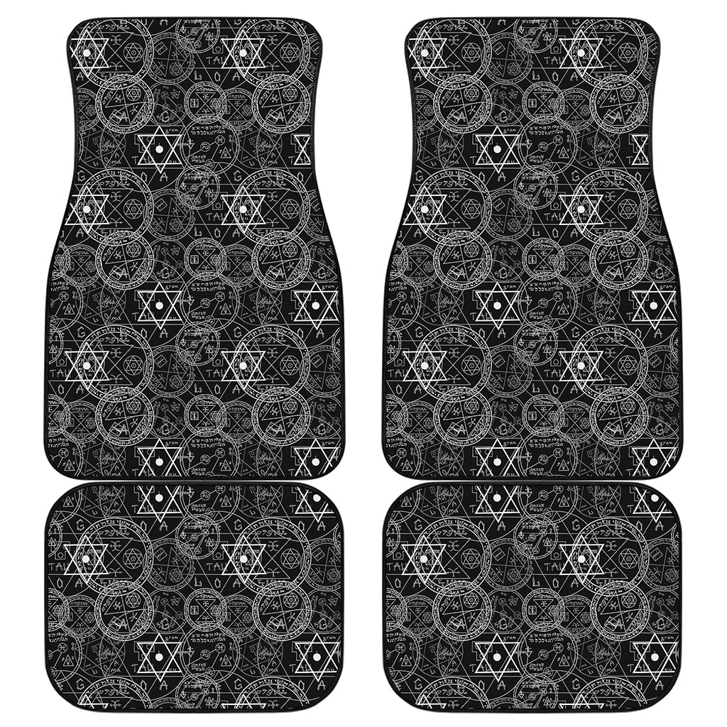 Black And White Mystic Witch Print Front and Back Car Floor Mats