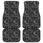Black And White Mystic Witch Print Front and Back Car Floor Mats