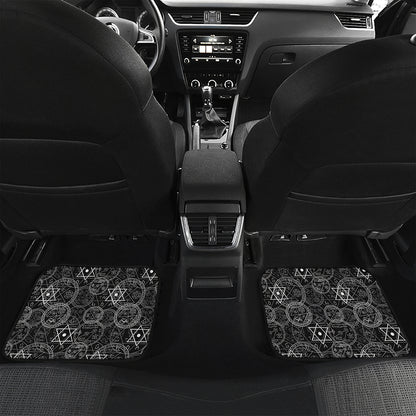 Black And White Mystic Witch Print Front and Back Car Floor Mats