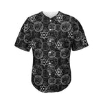 Black And White Mystic Witch Print Men's Baseball Jersey