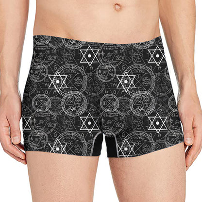 Black And White Mystic Witch Print Men's Boxer Briefs