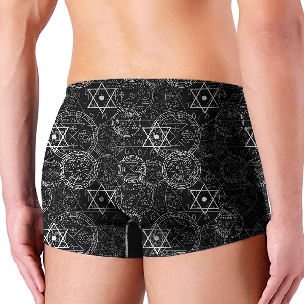 Black And White Mystic Witch Print Men's Boxer Briefs