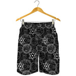 Black And White Mystic Witch Print Men's Shorts