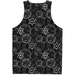 Black And White Mystic Witch Print Men's Tank Top