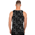 Black And White Mystic Witch Print Men's Tank Top