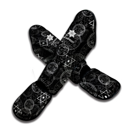 Black And White Mystic Witch Print Muay Thai Shin Guard