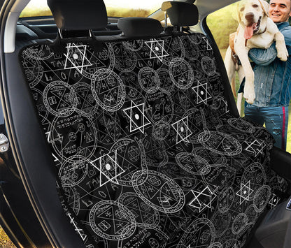 Black And White Mystic Witch Print Pet Car Back Seat Cover